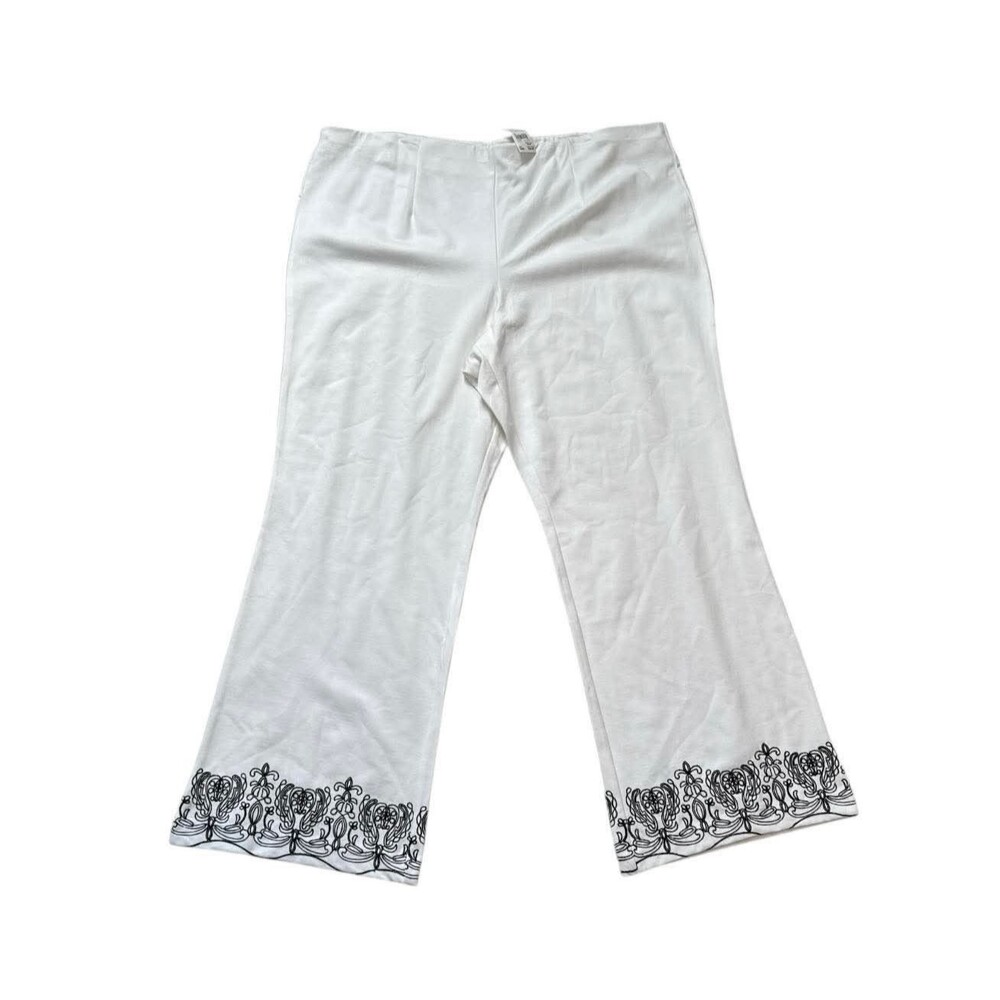 Cato Womens 26/28W Palazzo Pants White Lace Wide Leg Pull On Breathable NWT